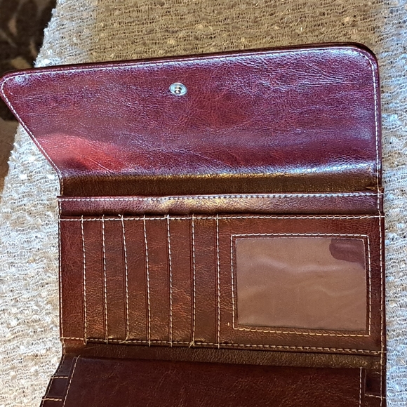 Vintage Gucci Made in Italy brownish mauve wallet, NWOT - Picture 3 of 7